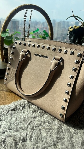 Orjinal Michael Kors Zımbalı Pembe Askılı Çanta - Görsel 7