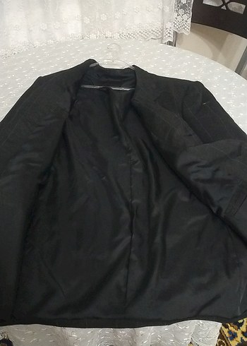 50-6 drop Beden Siyah Süet Erkek Midi Ceket