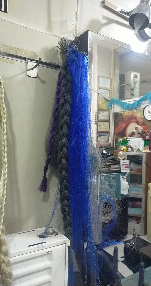 Mavi Saç Aksesuarı Püsküllü Avate çıt çıt boncuk kaynak  sac - Görsel 5