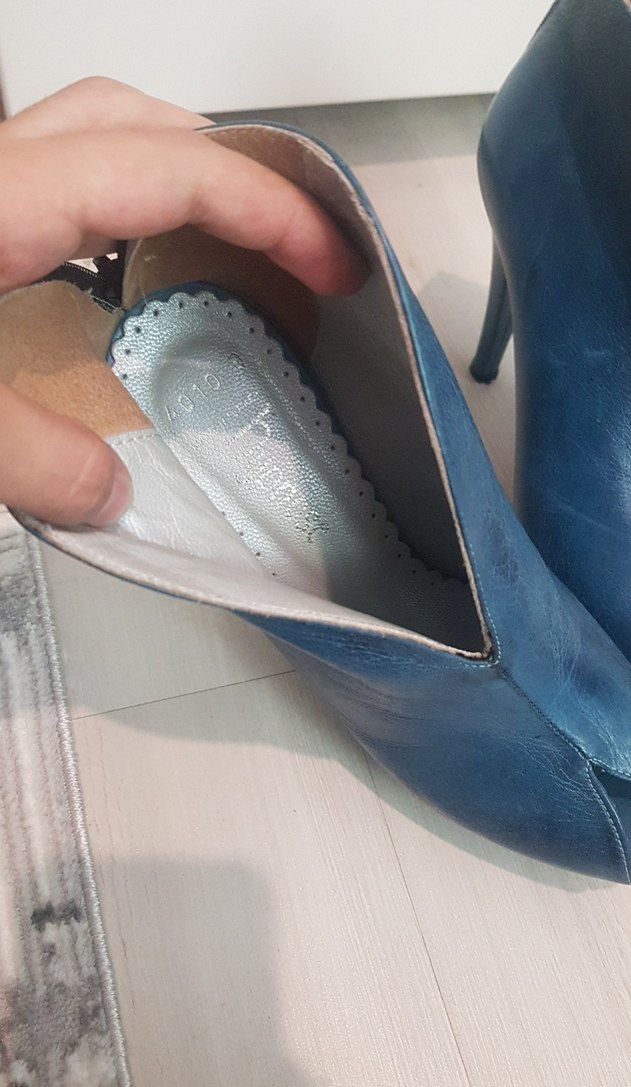 Mavi Deri Stiletto Topuklu Kadın Ayakkabı - Görsel 3