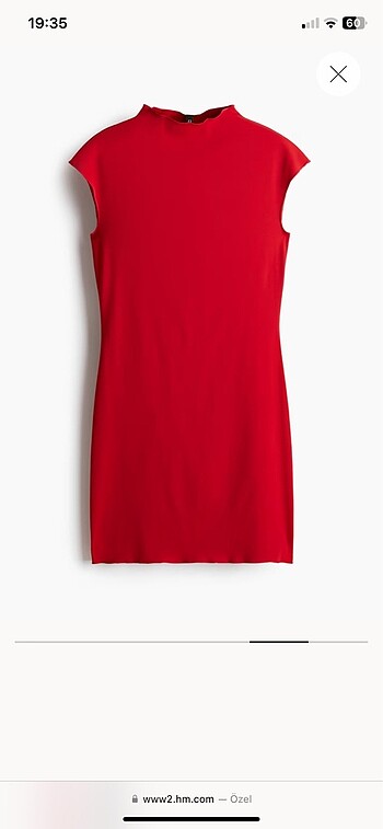 H&M Kırmızı bedene oturan jarse elbise