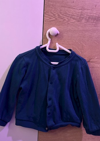 Koyu Mavi Düğmeli Kız Çocuk Ceketi - Görsel 2