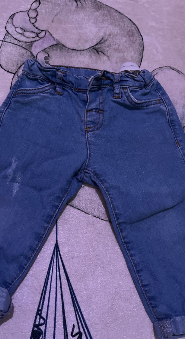 Erkek Çocuk Mavi Bol Kesim Kot Pantolon - Görsel 2