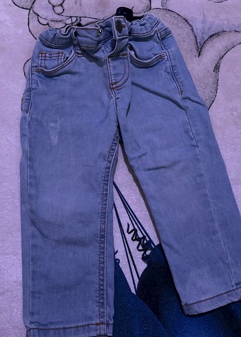 Erkek Çocuk Mavi Kemerli Slim Denim Pantolon - Görsel 2