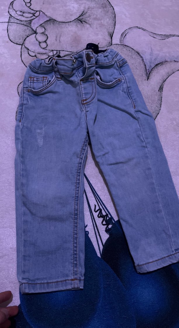 Erkek Çocuk Mavi Kemerli Slim Denim Pantolon - Görsel 2