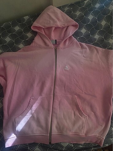 Zara Pembe zipp hoddie ceket