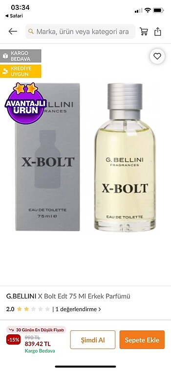 G. Bellini Erkek parfümü