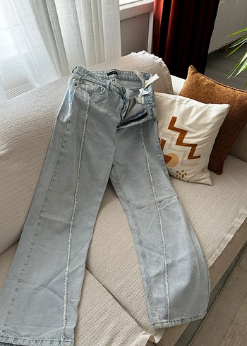 Trendyol & Milla Bej Kadın Denim Midi Boy Kot Pantolon