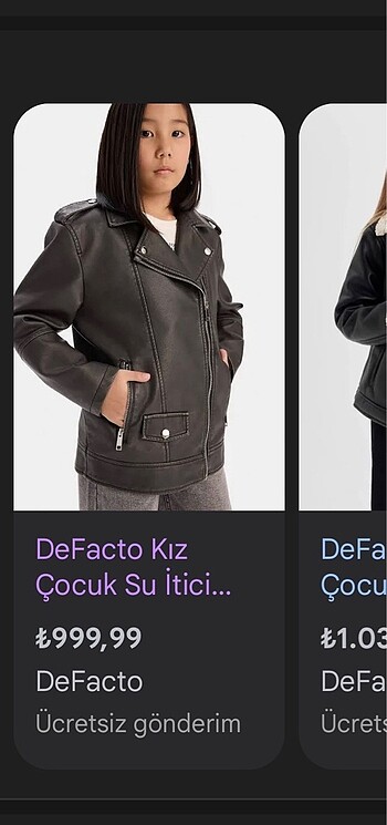 Deri ceket kız çocuk