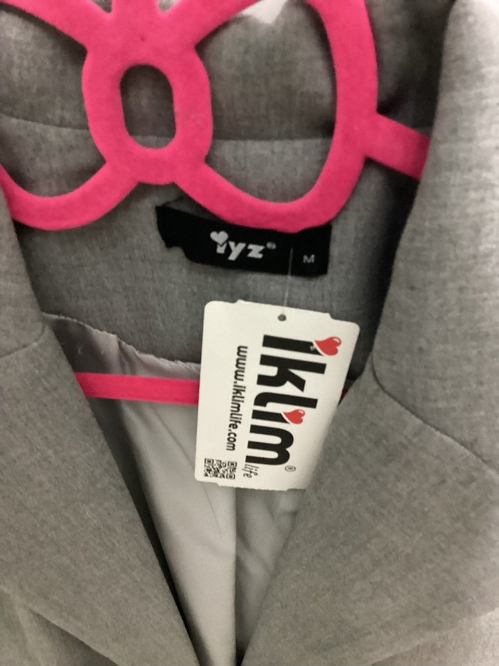 Gri Düğmeli Kadın Blazer Ceket - Görsel 3