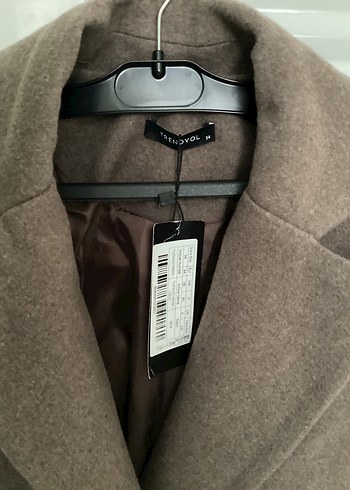 Düğmeli Kahverengi Midi Kadın Kaban - Görsel 3