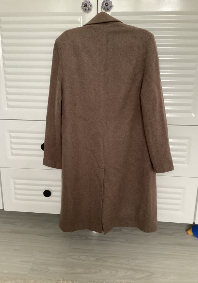 Düğmeli Kahverengi Midi Kadın Kaban - Görsel 4