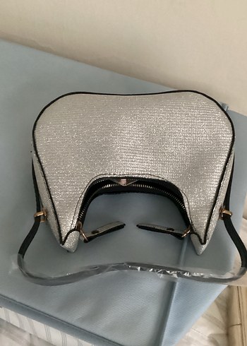 Gri Deri Kadın Çanta Tokalı - Görsel 4