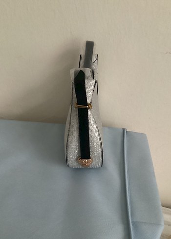 Gri Deri Kadın Çanta Tokalı - Görsel 2