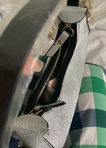 Gri Deri Kadın Çanta Tokalı - Görsel 3