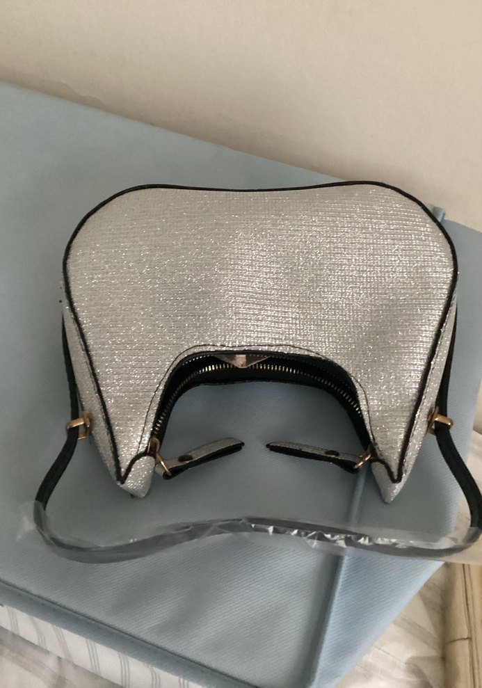 Gri Deri Kadın Çanta Tokalı - Görsel 4