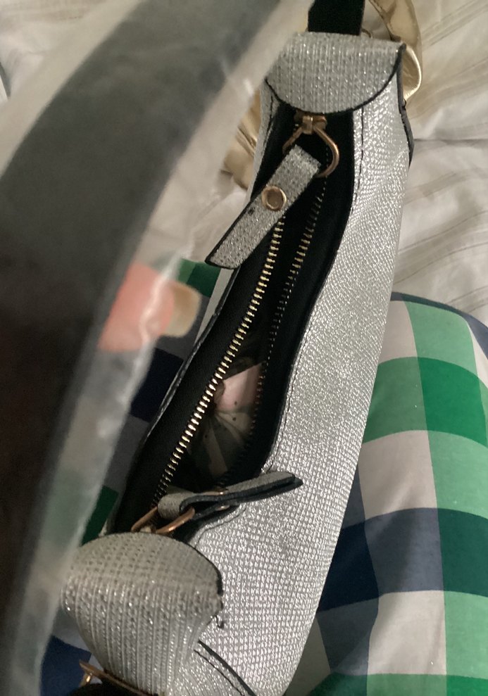 Gri Deri Kadın Çanta Tokalı - Görsel 3