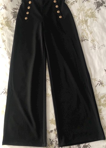 Tokalı Siyah Baskılı Denim Pantolon - Görsel 3