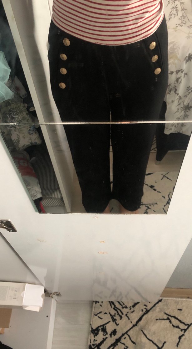 Tokalı Siyah Baskılı Denim Pantolon - Görsel 2