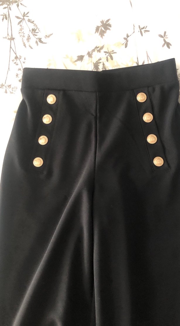 Tokalı Siyah Baskılı Denim Pantolon - Görsel 4