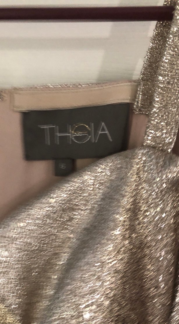 Gri Parlak V Yakalı Midi Abiye Elbise - Görsel 4