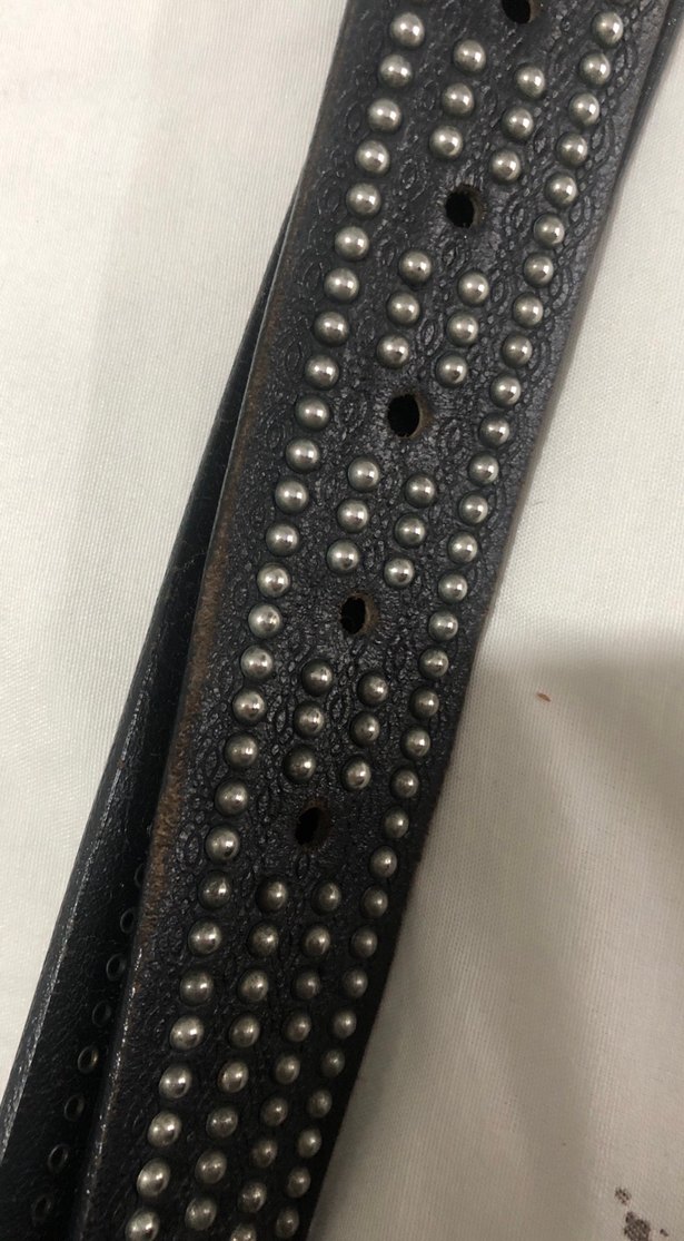 Siyah Deri Perçinli Punk Kadın Kemer - Görsel 5