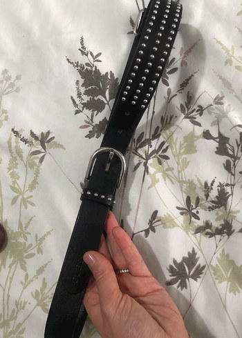 Perçinli Siyah Deri Rock Punk Kemer - Görsel 7