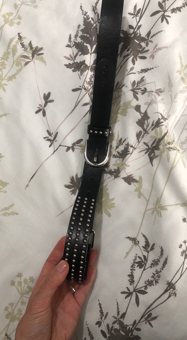 Perçinli Siyah Deri Rock Punk Kemer - Görsel 2