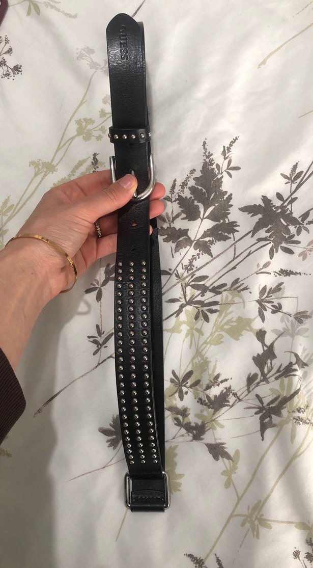 Perçinli Siyah Deri Rock Punk Kemer - Görsel 5