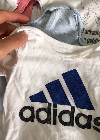 9 adet karışık çıtalı zıbın  Kısa Kollu Bebek Body - Görsel 2