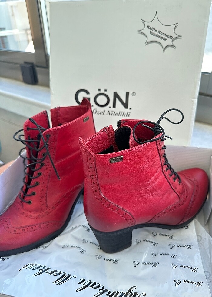 Gön deri bot. Sıfır ayarında. El işçiliği gerçek deri. Muadili 3 - Görsel 3