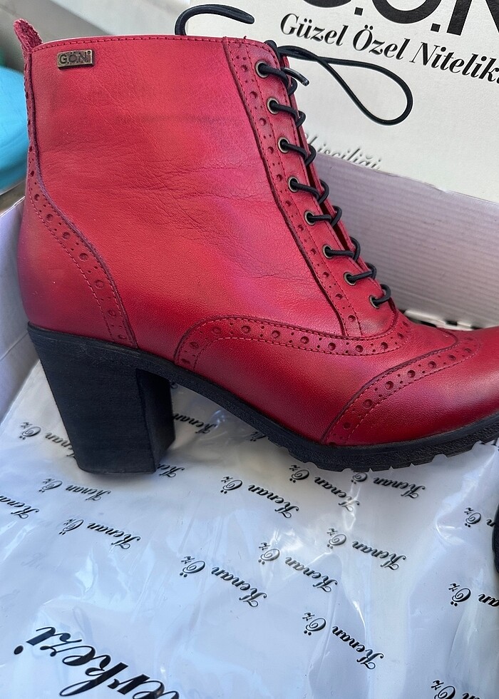 Gön deri bot. Sıfır ayarında. El işçiliği gerçek deri. Muadili 3 - Görsel 5