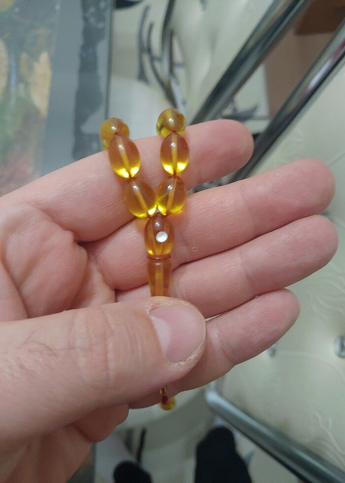 Patinli zar kehribar Tesbih. 0.6 delim. Harika işçilikli - Görsel 4