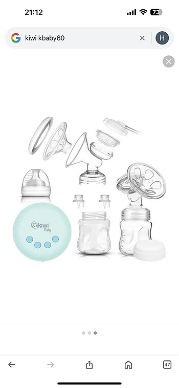 Kiwi baby göğüs pompası ikili. Sadece bir kez kullanıldı - Görsel 2