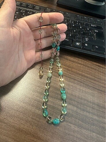 Ateş kehribar Tesbih. Muhammet tacir imzalı - Görsel 2