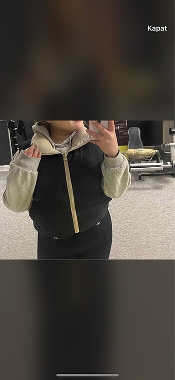 Crop şişme yelek çift renkli
