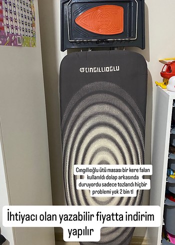 Cingillioğlu Ütü Masası Siyah-Gri
