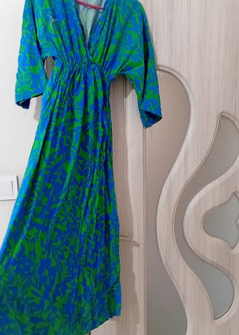 Renkli Batik Desenli Uzun Bohem Elbise