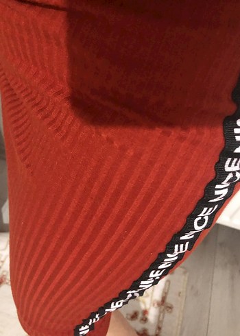 Kırmızı Triko Midi Hamile Eteği - Görsel 5