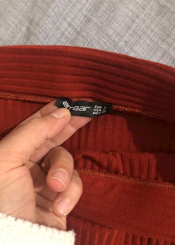 Kırmızı Triko Midi Hamile Eteği - Görsel 2