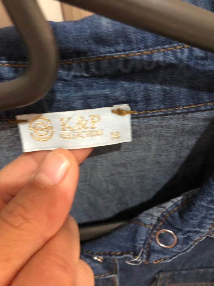 Lacivert Uzun Kollu Denim Midi Ceket - Görsel 4