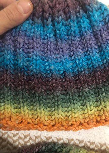 Çocuk Çok Renkli Örgü Bere ve Boyunluk Takımı - Görsel 2