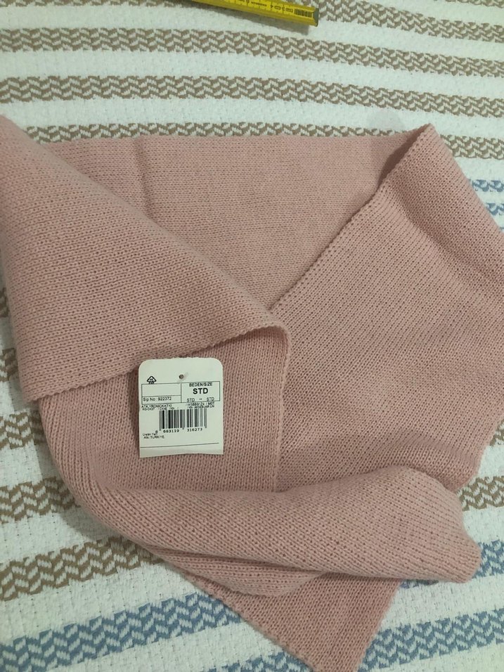 Pembe Kısa Triko Kadın Kazak - Görsel 2