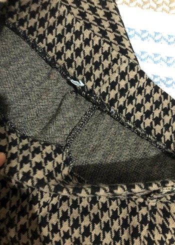 Kahverengi Pilili Midi Kumaş Pantolon - Görsel 5