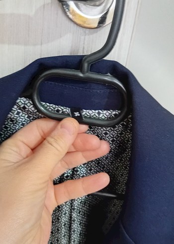 Düğmeli Mavi Kadın Blazer Ceket - Görsel 3