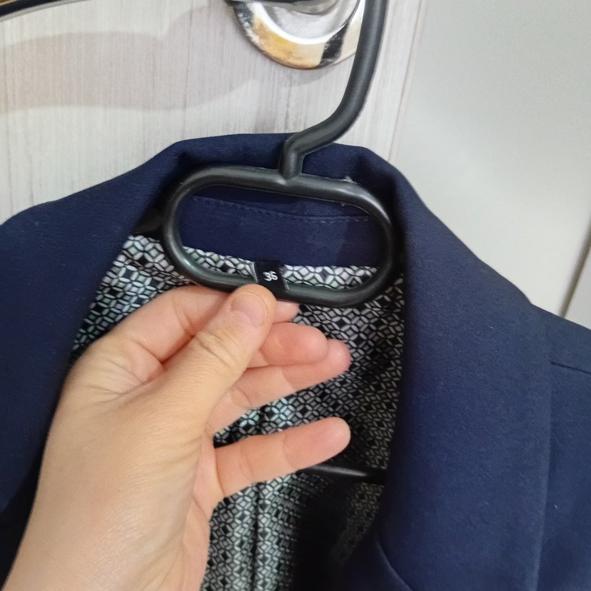 Düğmeli Mavi Kadın Blazer Ceket - Görsel 3