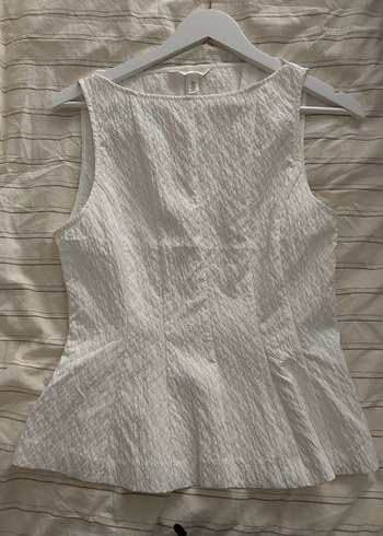 H&M Ekru Peplum Askili Bluz