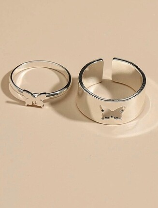  Beden Kelebek couple çift yüzüğü y2k indie