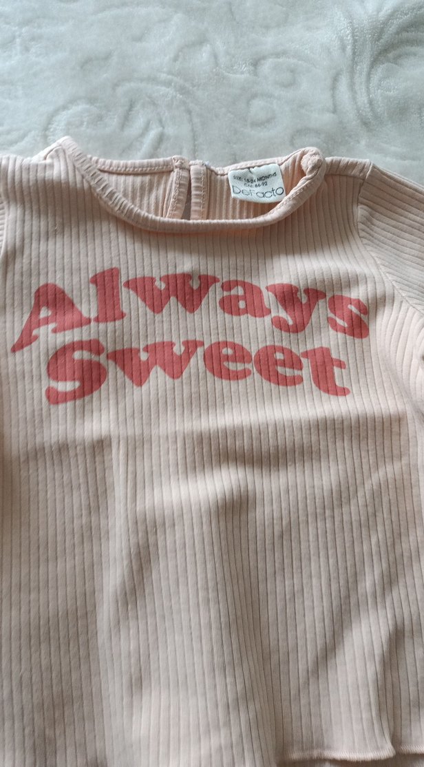 Pembe Baskılı Uzun Kollu Bebek Body - Görsel 2