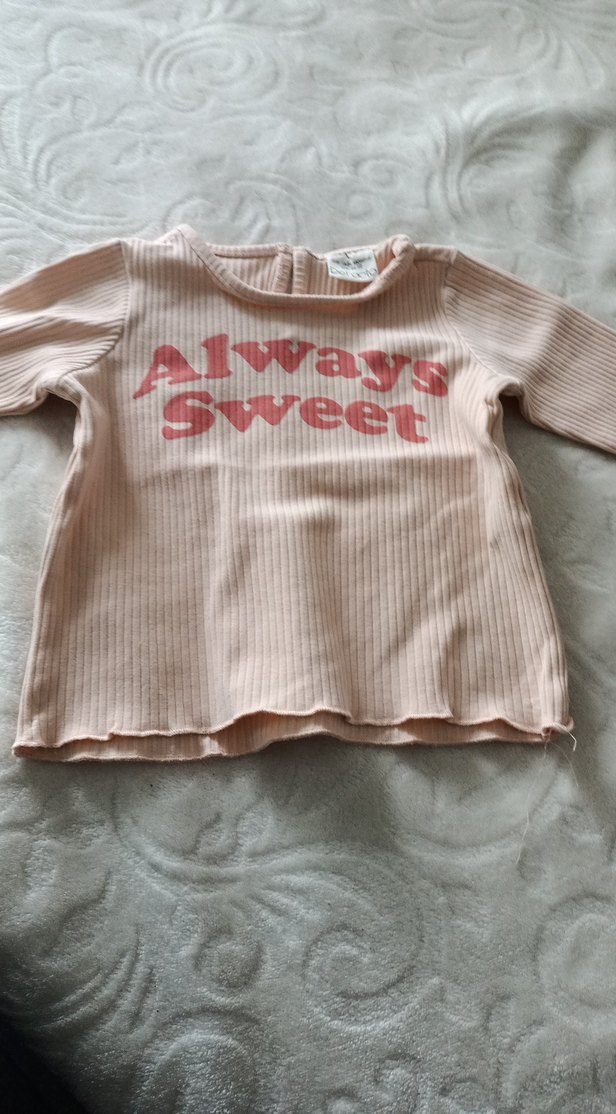 Pembe Baskılı Uzun Kollu Bebek Body - Görsel 3